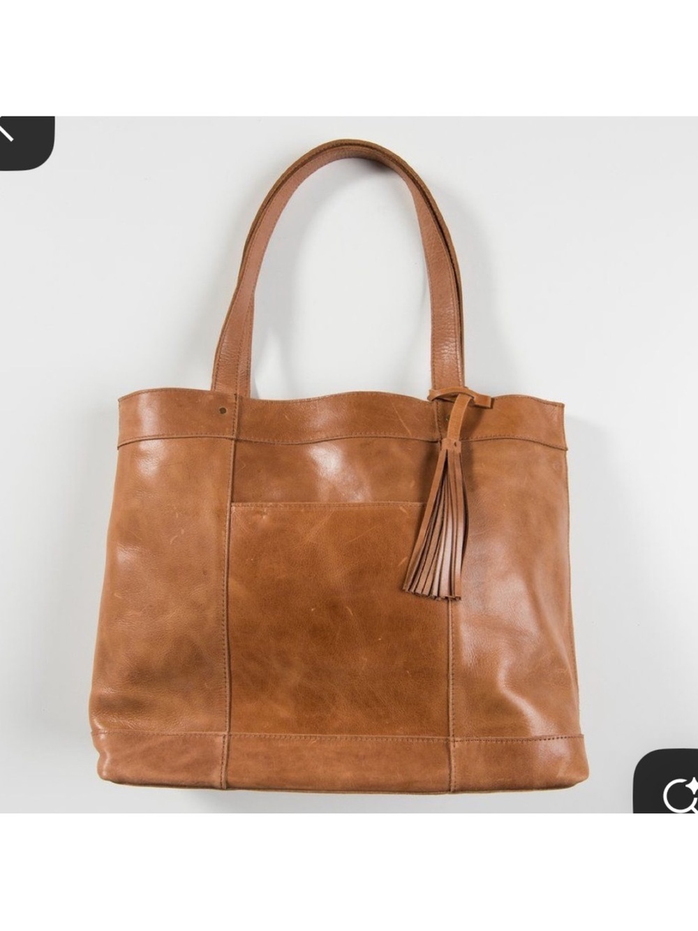Magnolia Tan Leather Tote with Tassel